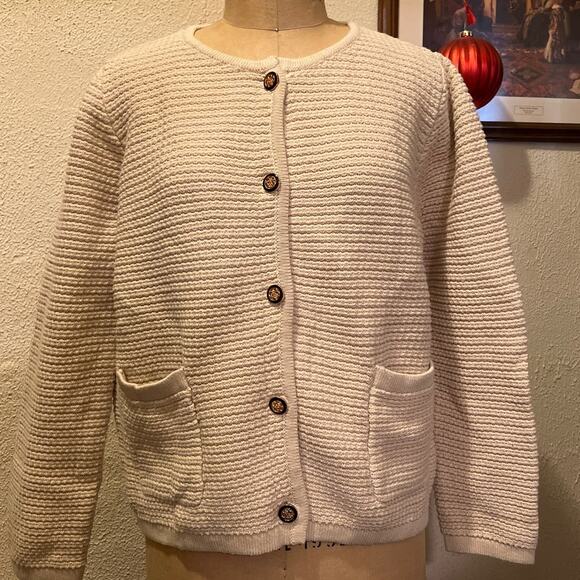 MEROKEETY Button Down Sweater Cardigan with Pockets Cream NWT Size XL - Picture 1 of 9